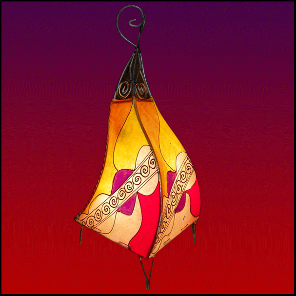 22" Moroccan Henna Lamp Rooster Design - Living Morocco