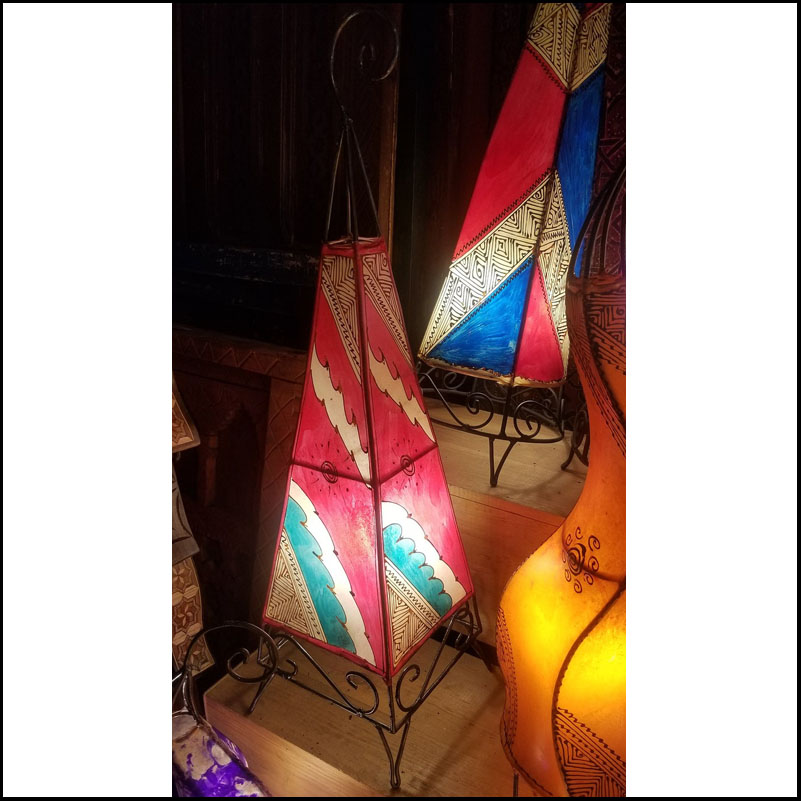 27″ Pyramid Multicolor Moroccan Henna Lamp – 2