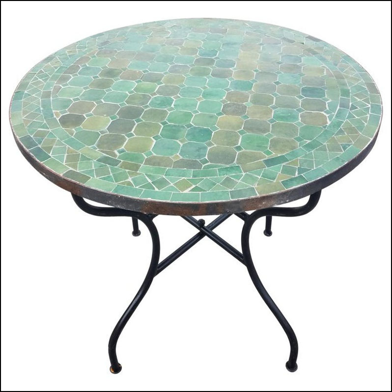 32″ Diam.Tamegrout Moroccan Mosaic Table – CR4 Style