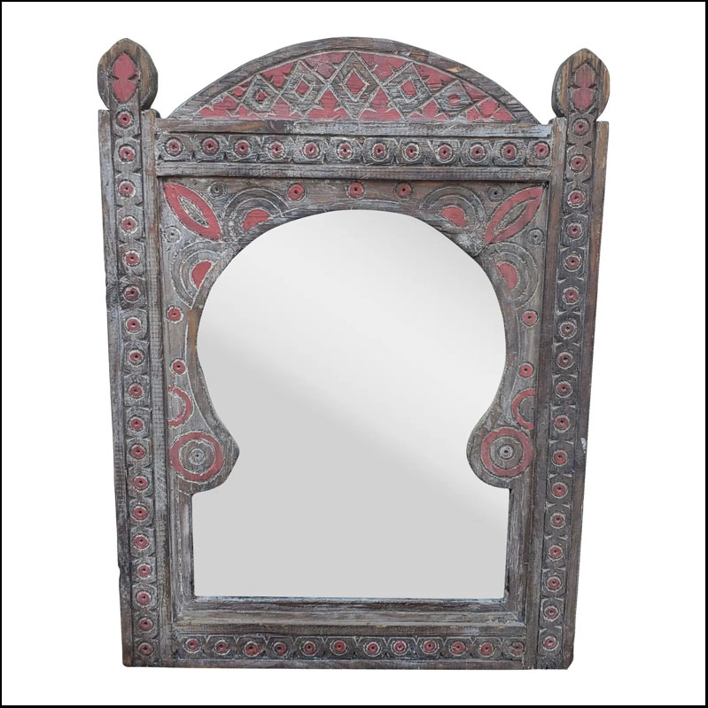 Large Moroccan Arched Berber Style Mirror, Distressed