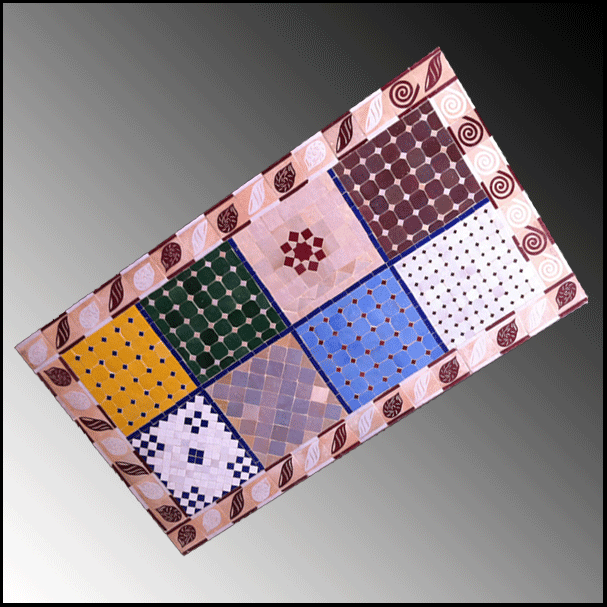 60″ x 32″ Multicolor Moroccan Mosaic Table – Sampler 1