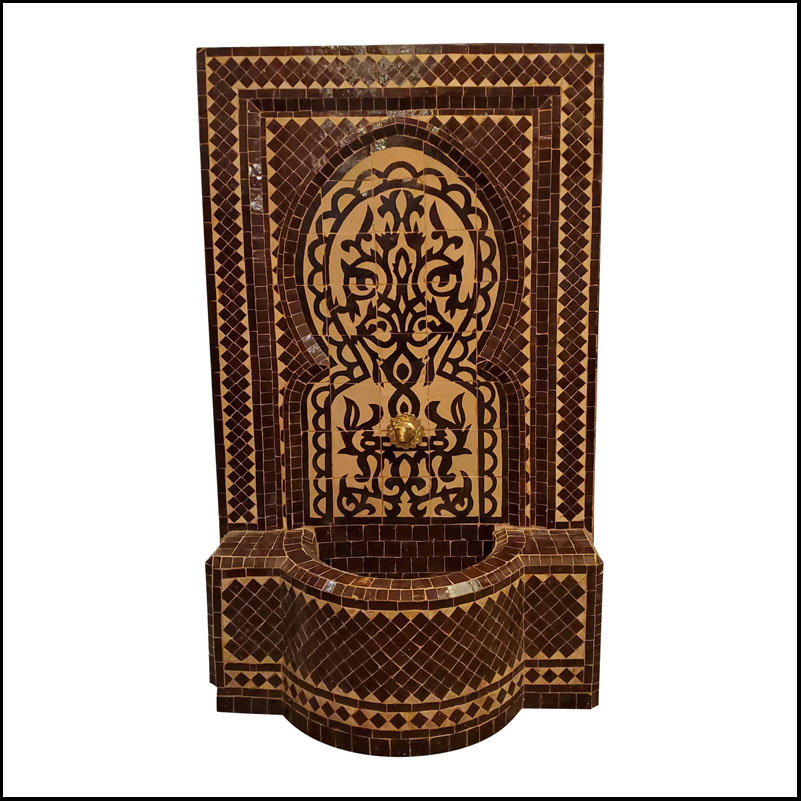 Brown And Tan Moroccan Mosaic Fountain – Tree of Life