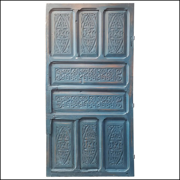 Old Blue Moroccan Wooden Door