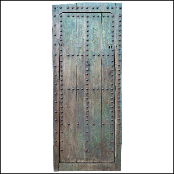 Old Blue Moroccan Wooden Door