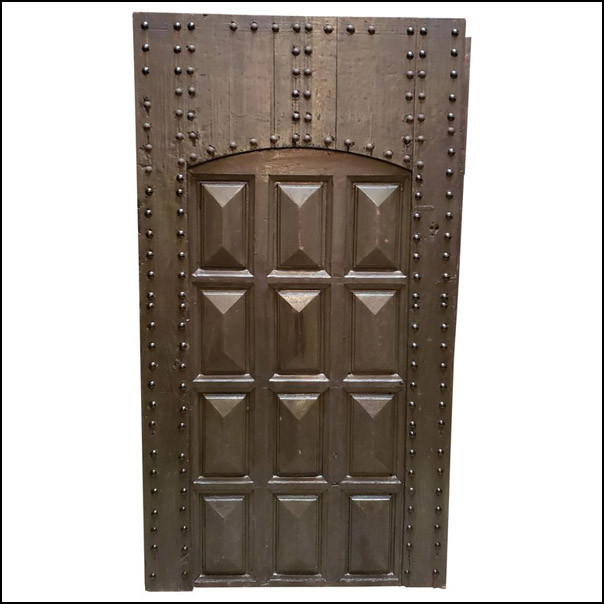 Dark Brown / Green Moroccan Wooden Door