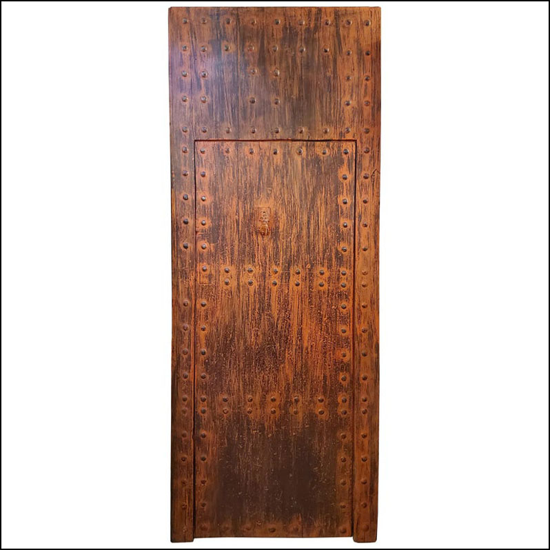 Burnt Orange Moroccan Wooden Door
