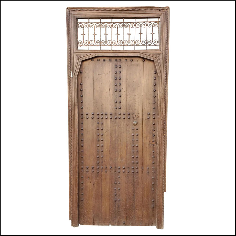 Vintage Caramel Brown Moroccan Wooden Door – LM 29