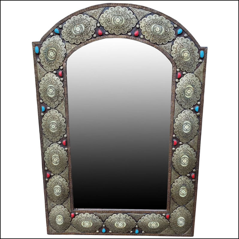 Ultra Arched Moroccan Metal Inlaid Mirror, Rabat 1