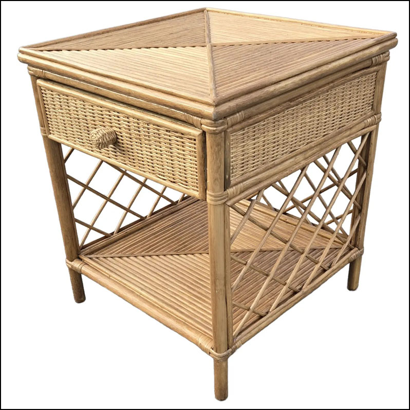 Moroccan Made Eco-Friendly Rattan Nightstand – Marrakech