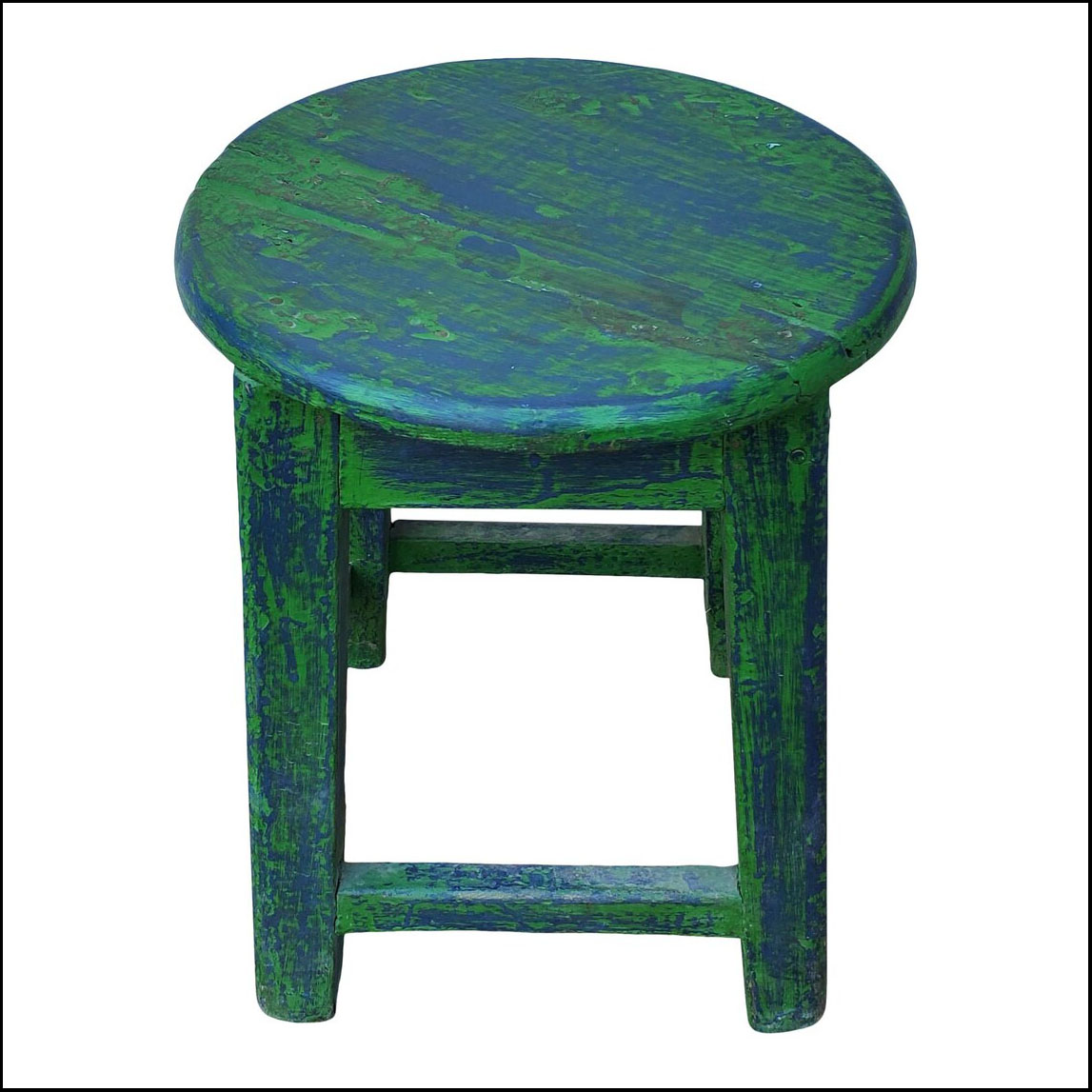 Hand Painted Moroccan Stool / Tabouret