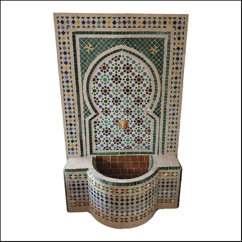 Moroccan Mosaic Multicolo Fountain, Green