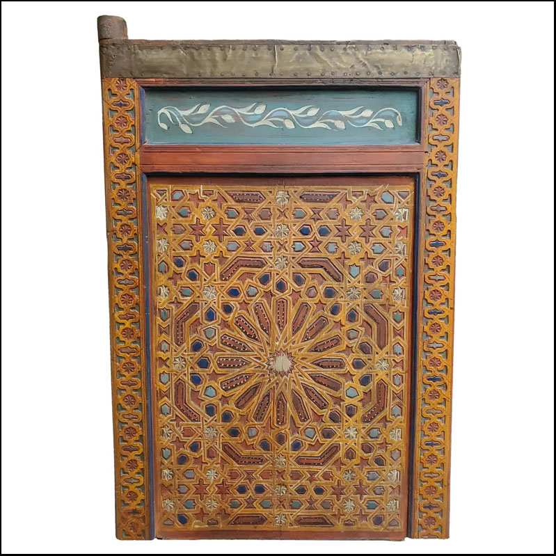 Vintage Traditional Miniature Moroccan door / Gate / Shutter. Left Connector