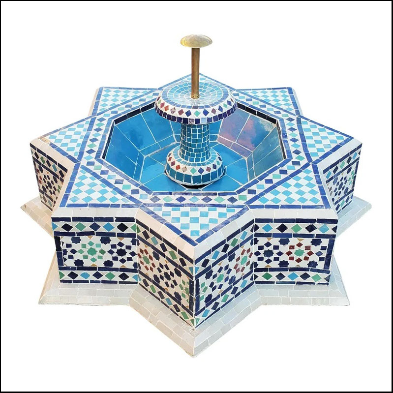 Round Multicolor Moroccan Mosaic Fountain – Marrakech