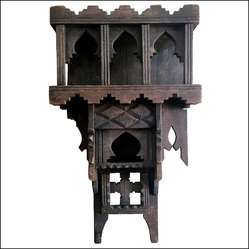 Moroccan Carved Wooden Shelf / Size 2