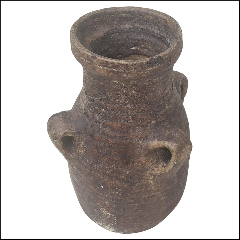 Vintage Moroccan Clay Jar / Vase- Khabia Style