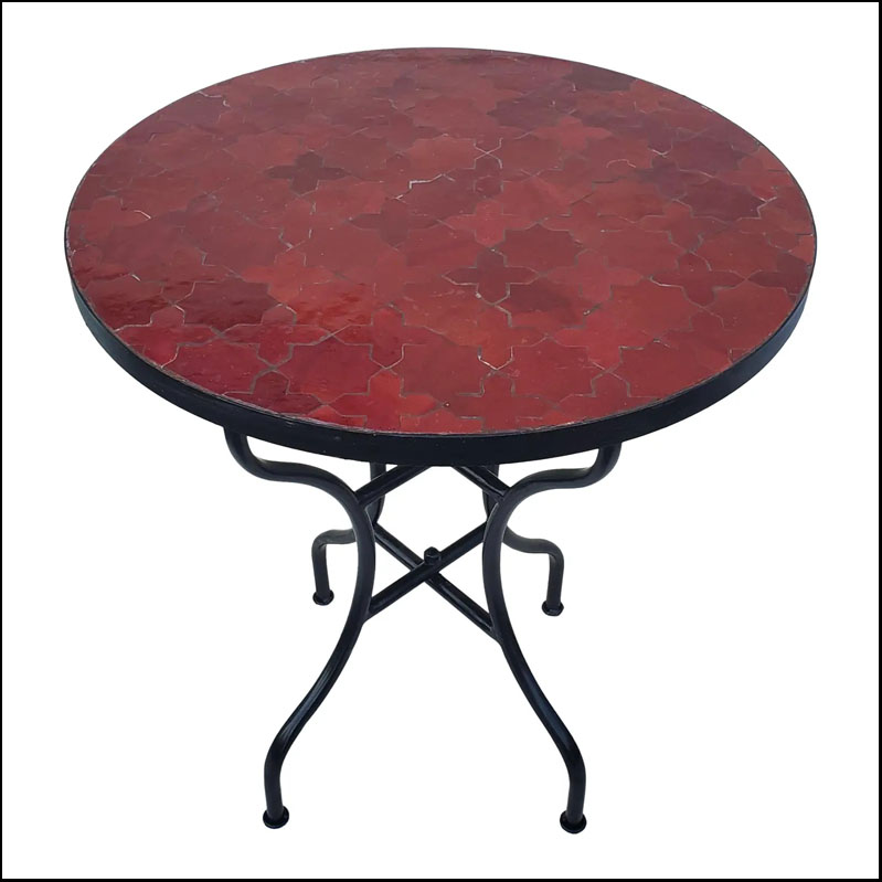 27″ Red Moroccan Mosaic Table